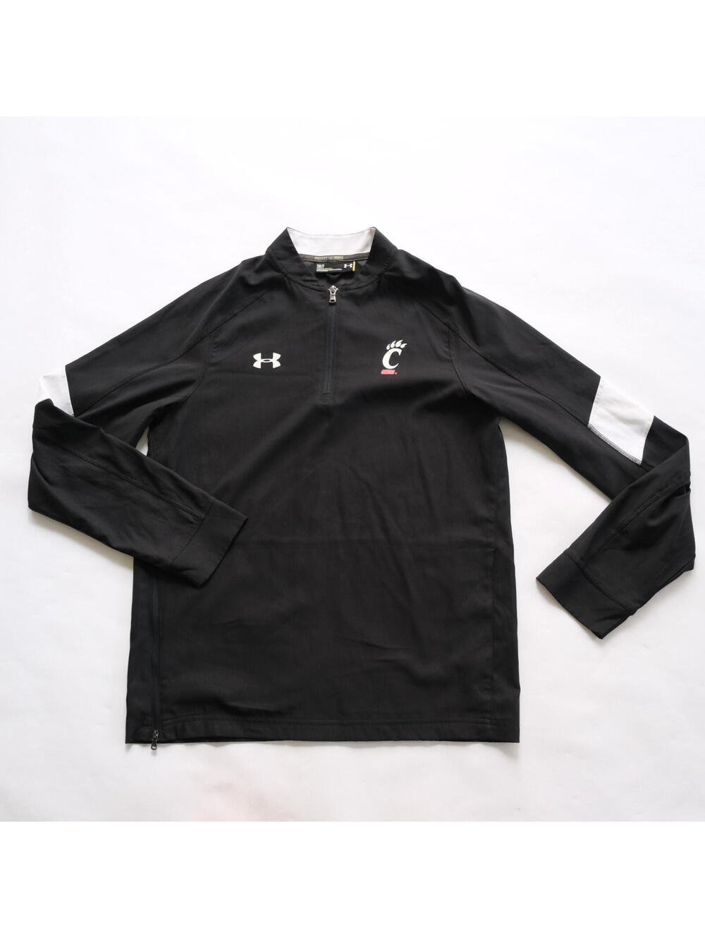 Cincinnati Bearcats Jacket Mens Small Black Quarter Zip Under Armour Lightweight